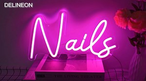 Watch nails salon bar open sign business use open nails sign pink on Amazon Live