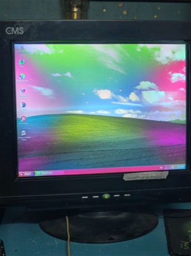 degaussing a crt monitor manually #windowsxp #techtok | crt degauss