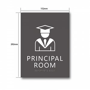 [Hot Item] Educational Institution Braille Office Signs for Blind-Friendly Principal Recognition