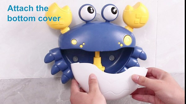 Crab Bubble Machine Bath Toy，Bath Time Bubble Machine Built in With 12 Songs，Bubble Crab Bath Toy Keeps Kids From Refusing to Take a Bath，Bubble Maker for Bathtub is a Great Gift for Kids(Blue)