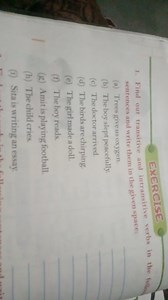 EXERCISEFind out transitive and intransitive verbs in the foll... | Filo