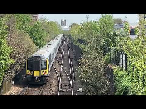 SWR class 444 10 car train coming out of Bournemouth