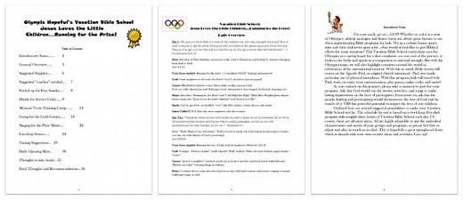 FREE "Running for the Prize" Olympics Themed VBS Curriculum - Ministry To Children