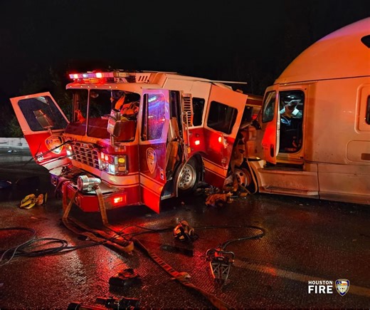 Big Rig Slams Into Fire Engine, Injuring Firefighters