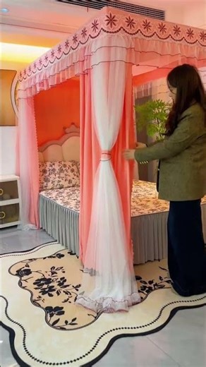Transform Your Bedroom with a U-Shape Canopy Bed 🛏️ | Luxury Home Decor Ideas#shorts