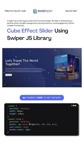 Cube Effect Slider Using Swiper JS Library | Slider Animation using Swiper JS