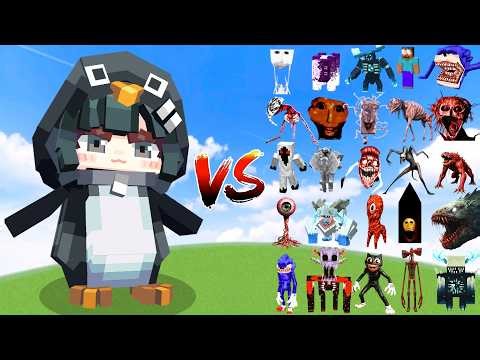 GUGA GAGA PENGUIN vs All Minecraft Bosses | Minecraft Mob Battle