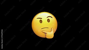 Thinking Face Emoji with Alpha Channel