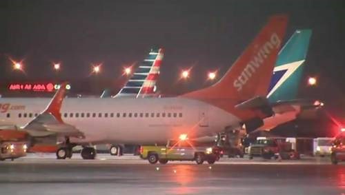 Sunwing plane catches fire after clipping WestJet aircraft at Toronto Pearson Airport