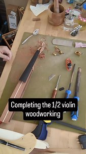 1/2 size quiet practice violin build Almost complete. Only part remaining is the bent wood for the chin rest and the shoulder rest. This will be the first time making one for a shoulder rest, I don't use a shoulder rest so the original design didn't have a need for one. The student this is made for is learning violin like 90 percent of everybody... With a shoulder rest. https://www.mcdcv.com/ #violin #woodworking #handmade #instrumentbuild #violinmaking | Coffee Animals Strings