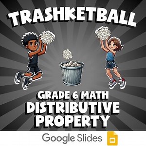Distributive Property TRASHKETBALL Math Game | No Prep Grade 6 Review