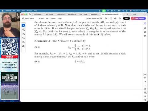 Introduction to the Kronecker Delta in Index and Tensor Notation