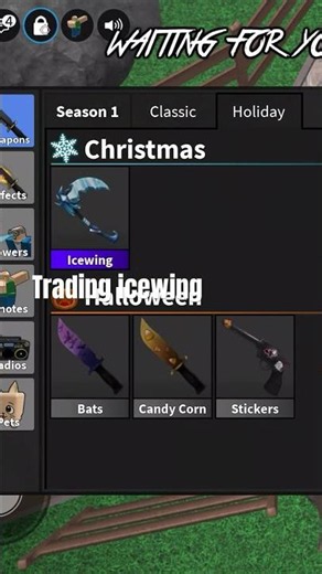 Trading ice wing in mm2 comment and I’ll ad u to trade