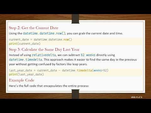 Get the Same Day Last Year in Python
