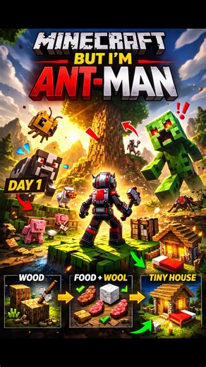 I Played as Ant-Man in Minecraft (Day 1)