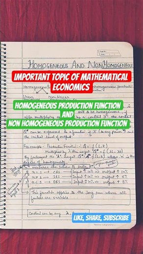 Homogeneous and non homogeneous production function...#ugcnet#jrf#assistantprofessor#Net&Jrf Mentor