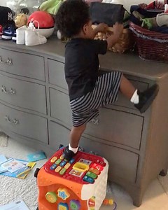 252K views · 272 shares | Look who decided that they wanted to get on top of his dresser... @acewellstucker dragged his toy across the room to use it as a step stool & tried to climb on top of the dresser. Boys will be boys! ♠️❤️♠️❤️ | Kandi Burruss | Facebook