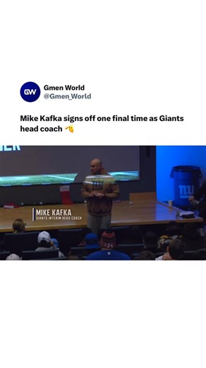 New York Giants Content | Gmen World on Instagram: "One final sign-off. Best of luck to Mike Kafka in the future. • • Follow @gmen.world for daily Giants highlights, news & updates • • #Giants #NYG #BigBlue #GiantsNation"