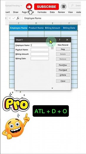 Excel PRO Trick Create Data Entry Form Without VBA.#googlesheets #excel #office