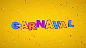 Karneval buntes Logo mit Konfetti-Animation. Rio de Janeiro...