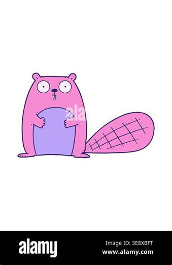 bobbing motion animation of cartoon beaver