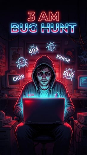 PCR STUDIO on Instagram: "💻⌨️ 3:00 AM | Developer Mode: ON Lights off. Coffee empty. Error still alive. Stranger Things theme playing in my head 👀 while(error != fixed) { developer.sleep = false; sanity--; } Fighting bugs like I’m stuck in the Upside Down 🕷️ If you see me typing aggressively at 3 AM… mind your business 😭🔥 #creativeagency #appdevelopment #appdevelopment #strangerthingsvibes #pcrstudio"