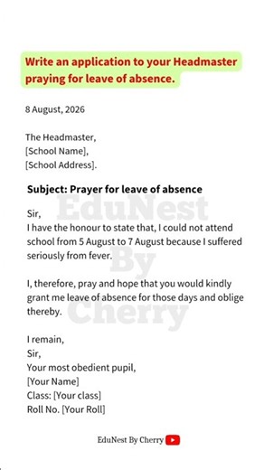 Application | leave of absence application | #application #shorts #EdiNestByCherry