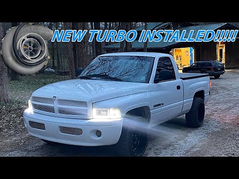 Installing the smeding turbo on the halfton cummins!