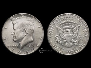 1966 Kennedy Half Dollar – 40% Silver Coin | No Mint Mark U.S. Coin