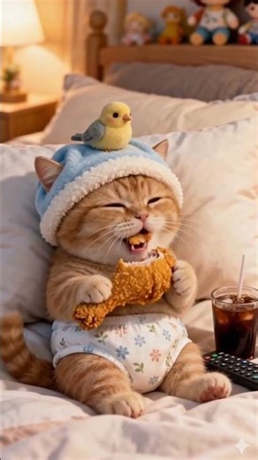 Cat’s late-night snack time~