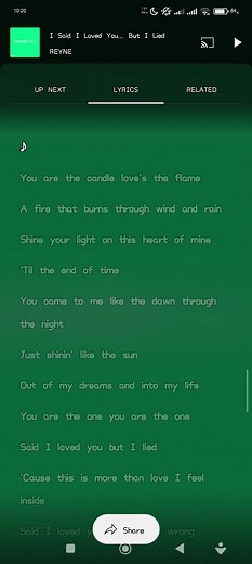 I Said I Loved You But I Lied - Reyne Music Lyrics