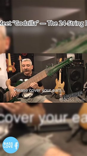 2.5K views · 91 reactions |  Meet “Godzilla” — The 24-String Bass! Created by Prat Basses and C3, this beast has 8 triple-string courses and a tone from another planet ⚡ Not for the faint of groove  #Basslove #GodzillaBass #24StringBass #SlapBass #BassGear #BassInnovation #BassPlayer | Bass Love | Facebook