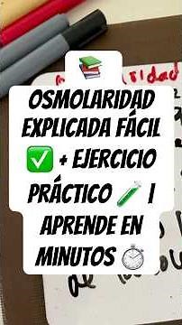 📚 Osmolaridad explicada fácil ✅ + Ejercicio práctico 🧪 | Aprende en minutos ⏱️ #education #shorts