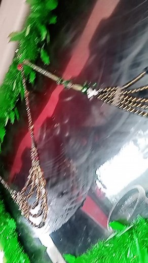 Festive Truck Interior Décor with Beads and Garlands