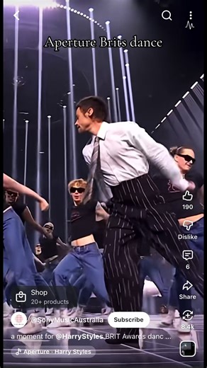 Loved this performance. Excited to bust this out soon! Aperture - Harry Styles Brit awards dance break. Late Night Talking - A Harry Styles Tribute #harrystyles #harrystylestribute #latenighttalking #brits #aperture