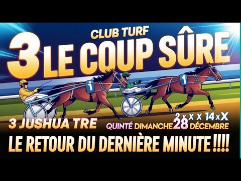 PRONOSTIC PMU QUINTÉ 28 DÉCEMBRE VINCENNES #pronostic #pmu #courseshippiques #levenard 