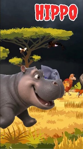 Savanna Animal Sounds Song 🦛Zoom, HaHa, Splash & Stomp 🐆Learn Wild Animals Song for Kids🎵 Fun Rhymes