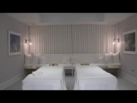 This basement was transformed into an at-home spa