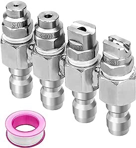JRod Pressure Washer Nozzle 4 GPM, 4 Way Pressure Washer Nozzle, 1/4" JRod Tip Quick Connect for Soft Wash System, JRod soft wash nozzle for Car Wall Roof, 0040 0010 2540 2510