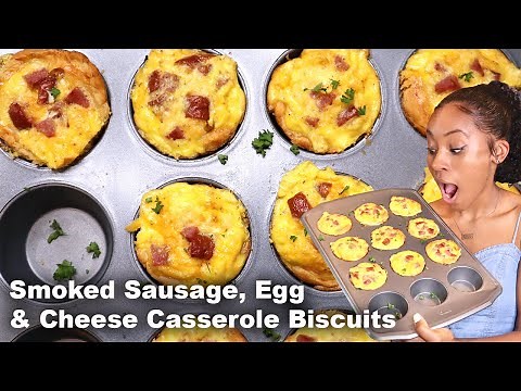 SMOKED SAUSAGE, EGG & CHEESE CASSEROLE BISCUITS | METHOD MASTERY | COOKING WITH KIRLYLOXS