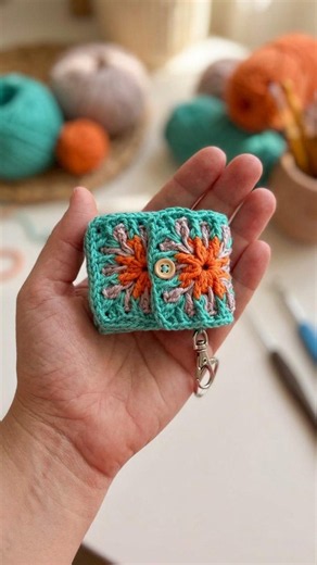 ¡Solo 6 CUADRITOS y tenés un MONEDERO a crochet! 😱