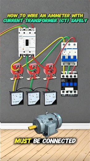 How to Wire an Ammeter with a Current Transformer (CT) Safely💡⚡️#transformer #currenttransformer
