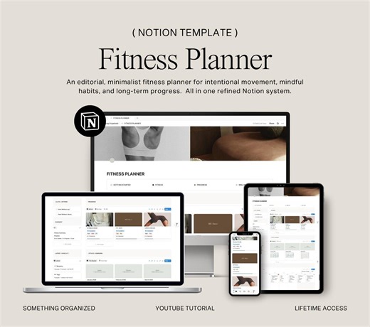 Notion Fitness Planner | Workout & Habit Tracker, Wellness, Weight Loss, Fitness Goals, Meal Planning Template - Etsy