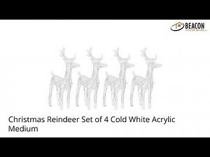 Christmas Reindeer Set of 4 Cold White Acrylic Medium