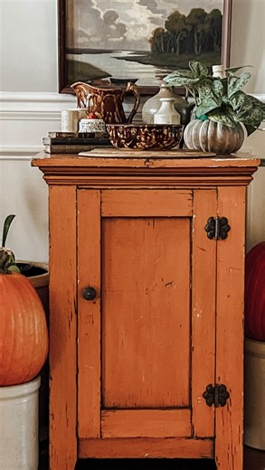 Emily Baker | In the spirit of fall - I decided to bring in this orange cabinet that I picked up a few days ago! I *almost* passed on this piece because... | Instagram
