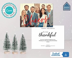 Business Holiday Card, Editable Christmas Card, Canva Holiday Card, Realtor Christmas Card, Instant Download, Real Estate Mailer, Marketing - Etsy