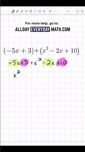 How to add polynomials in Algebra 1!