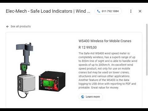 Wireless Anemometer / Wind Speed Meter for Mobile Crane