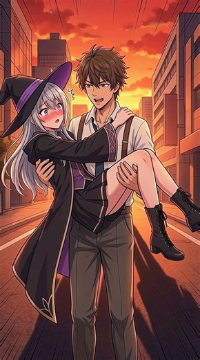 異世界からの美少女『空から降ってきたツンデレ魔女が、俺の助手になるそうです』【第1話】#shorts #漫画 #アニメ#ラブコメ #異世界