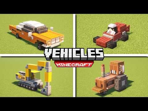 10 CARS and VEHICLES Ideas in Minecraft (TUTORIAL)
